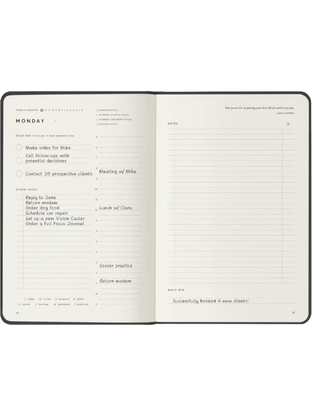 Gray Linen Daily Planner - Boost Focus, Reduce Overwhelm, Achieve Goals